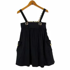 バーバリー ロンドン BURBERRY LONDON ジャンパースカート ワンピース ジャンスカ ノースリーブ ノバチェック柄 120A 黒 ブラック ベージュ 国内正規品 美品 女の子 KIDS