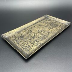 ヴィンテージ風真鍮のトレー　トレイ　小物入れ　ハンドメイド　ST04