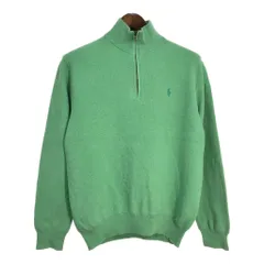 Polo by Ralph Lauren ポロ ラルフローレン ハーフジップ コットンセーター ライトグリーン (メンズ M) 中古 古着 T2086