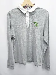 ◇ Θ Arnold Palmer アーノルドパーマー ロゴ刺繍 長袖 ポロシャツ サイズ4 グレー メンズ E  【1505290037808】