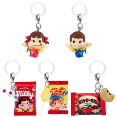 【中古】ストラップ 全5種セット 「ペコちゃん お菓子のめじるしアクセサリー」