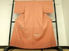 平和屋着物●紬　訪問着　駒刺繍　エ霞鴛鴦文　暈し染め　正絹　逸品　AAAZ0119zg