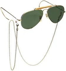 Minister メガネチェーン グラスコード 眼鏡 サングラス ストラップ ステンレス 男女兼用 ゴールド ラウンドビーズ( ゴールド ラウンドビーズ,  約72cm)