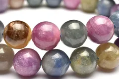 ミャンマー産◇幻想マーブル MIXサファイア(コランダム)　11.5mm　ブレスレット 1個売り パワーストーン 天然石 _BG6019-115