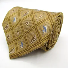 ピエールカルダン ブランド ネクタイ シルク 格子柄 総柄 PO メンズ ブラウン Pierre Cardin 【中古】