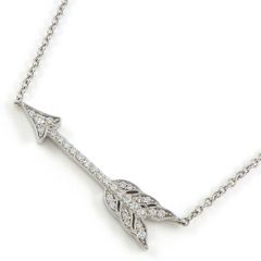 ダイヤモンド】 ネックレス ホースシュー モチーフ 1ポイント  