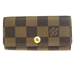 【中古】 中美品 ルイヴィトン LOUIS VUITTON ミュルティクレ 4連キーケース ダミエ エベヌ レザー N62631 07BG398