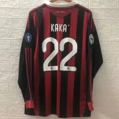2009-2010 ACミランのホーム長袖サッカーユニフォーム 22番 KAKA 32番 BECKHAM 80番 RONALDINHO 9番 INZAGHI