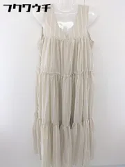 ◇ titivate ストライプ ティアード ノースリーブ 膝下丈 ワンピース サイズ M ベージュ ホワイト レディース  【中古】 【1108240004648】のサムネイル