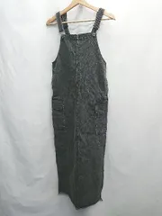 ◇ Θ Spick & Span スピック＆スパン 5 1/2 CARGD-LINE ジャンパースカート サロペット風 ロング ワンピース サイズ36 ダークグレー レディース E  【1502180020940】