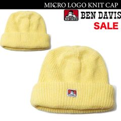BEN DAVIS◾️新品/未使用◾️ MICRO LOGO KNIT CAP <YELLOW>( BDW-9546)　浅い帽子 ニットキャップ 　被り浅め