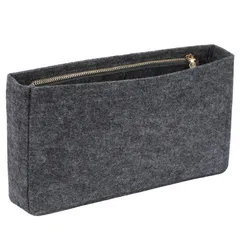 SHINGONE 横型 フェルト バッグインバッグ ベージュ 高級バッグ適用 ジッパー付き Sサイズ 小さめ バックインバック 軽量 整理整頓 インナーバッグ 通勤 旅行 Bag in Bag レディース メンズ