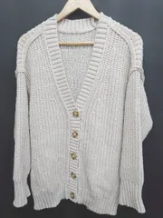 ◇ ⊇ AS KNOW AS アズノゥアズ 長袖 ニット カーディガン サイズF ベージュ レディース P  【1407260042440】