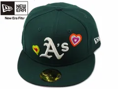 NEWERA【ニューエラ】59FIFTY CHAIN STITCH HEART OAKLAND ATHLETICS DARK GREEN チェーンステッチハート オークランド アスレチックス ダークグリーン 20987