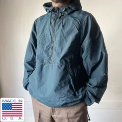 90s USA製 LANDS'END ナイロン アノラック パーカー L 青緑系 パッカブル仕様 ランズエンド アメリカ製 ビンテージ D152-17-0002ZV