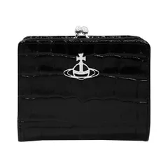 Vivienne Westwood ヴィヴィアンウエストウッド ２つ折り財布（小銭ガマ口）CROCODILE 51010058U-L0039-N401 BLACK