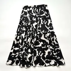 UNITED ARROWS ユナイテッドアローズ サテンプリントティアードスカート ３８ 大人　綺麗め　定価１.9万円