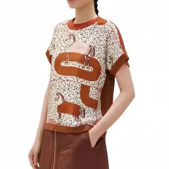 Hermes(エルメス) Garde ー Robe Pop ショート スリーブ トワイレン セーター レディース 半袖