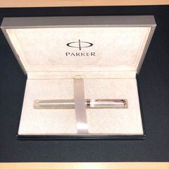Parker 万年筆 シルバー・ゴールド チェック柄 - メルカリ