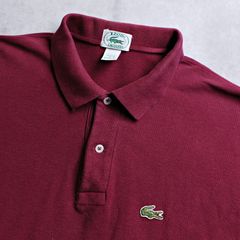【IZOD LACOSTE】USA製 90年代 ビンテージ 長袖ポロシャツ ボルドー Lサイズ アイゾッド ラコステ