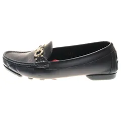 Salvatore Ferragamo (サルヴァトーレ フェラガモ) イタリア製 ガンチーニ レザー ドライビングシューズ スリッポンローファー ブラック レディース