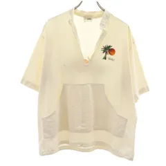 MIRO オールド 半袖 スキッパー シャツ XL ベージュ系 プルオーバー メンズ 古着 【240405】 メール便可