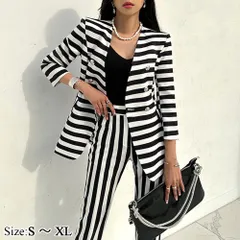 【グラシア】キャバスーツ オールインワン セットアップ ツーピース キャバ嬢 キャバクラ ラウンジ 七分袖 ストライプ バイカラー レディース