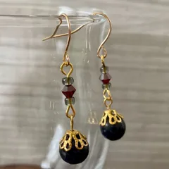 シックなラピスラズリのピアス・イヤリング J4