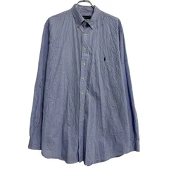 Ralph Lauren 長袖 チェックシャツ XL ブルー ホワイト ラルフローレン ボタンダウン ビッグサイズ 古着卸 アメリカ仕入 a702-6058のサムネイル