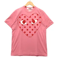 PLAY COMME DES GARCONS プレイコムデギャルソン ポルカドットハート プリント Tシャツ ピンク サイズXL 正規品 / 50699
