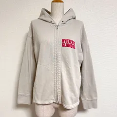 HYSTERIC GLAMOUR ヒステリックグラマー HIGH VOLTAGE 1984 パーカー ガールズバンド風バックプリント ジップパーカー スウェット ベージュ FREE