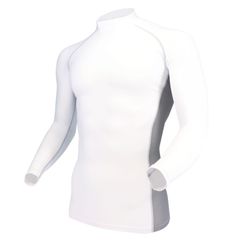 【特売】おたふく手袋 夏用インナー 長袖 ハイネック [接触冷感 吸汗速乾 消臭 コンプレッション UVカット メンズ] JW-625 ホワイト L