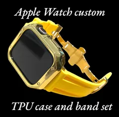 GE カスタム セット アップルウォッチバンド ラバーベルト Apple Watch カバー ケース メンズ レディース 38mm 40mm 41mm  42mm44mm45mm46mm49mm
キラキラ　極艶コーティング　シリコンバンド