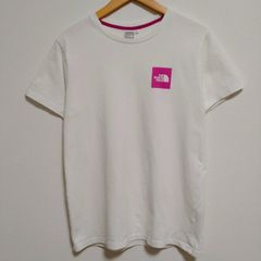 THE NORTH FACE ノースフェイス　ワンポイントロゴ　半袖　tシャツ ホワイト ピンク XLサイズ レディース 古着 ストリート アウトドア