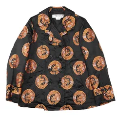 【美品】COMME des GARCONS COMME des GARCONS コムデギャルソン コムデギャルソン ジャケット ドラゴン エンブロイダリー ダブルブレスト キルティングライニング ショートストレングス Pコート メンズ XS 黒 金 日本製のサムネイル