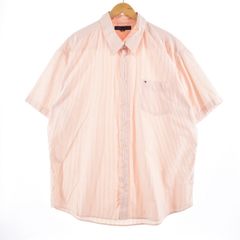 古着 ビッグサイズ トミーヒルフィガー TOMMY HILFIGER 半袖 ボタンダウン ストライプシャツ メンズXXXL ヴィンテージ/eaa337661