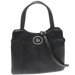 グッチ ショルダーバッグ ハンドバッグ プチGG ショッピングバッグ スモール カーフ 黒 2WAY 745918