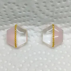 【No.42】六角形　レジンピアス　レジンイヤリング　ハンドメイド