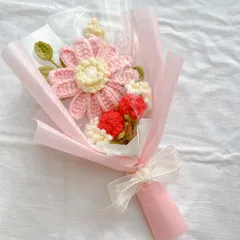 枯れない花束　枯れない花　毛糸の花束　ガーベラ　ミニバラ　ラベンダー　かすみ草　ブーケ　プレゼント　ギフト　卒業式　編み物　毛糸　【受注生産(カラー変更可能)】