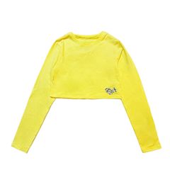 HEART LOGO CROPPED LONG SLEEVE T-shirt