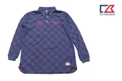 【中古】カッター＆バック｜cutter&buck｜チェック柄ボタンダウン長袖ポロシャツ｜メンズゴルフウェア｜M