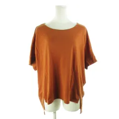 アーバンリサーチ ドアーズ URBAN RESEARCH DOORS カットソー ラウンドネック 五分袖 オーバーサイズ ストレッチ スリット ONE 茶 ブラウン /AH24