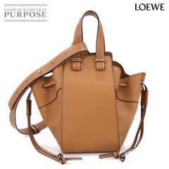 未使用 展示品 ロエベ LOEWE ハンモック ドローストリング スモール 2way ハンド ショルダー バッグ レザー ブラウン 90281958