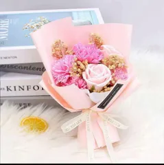 光るLEDライト付き ソープフラワー バラ カーネーション ドライフラワーアレンジメント ギフト 人気 花束 プレゼント フラワーギフト