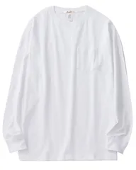 [OSAROOM] しっかり分厚いロングtシャツ ポケット付 リブ袖 無地 9.2oz ヘビーウエイト 綿100％ 厚手 肉厚 レギュラーフィット ロングtシャツ 長袖 30日返品保証 (XL, ホワイト) [ホワイト] [XL]