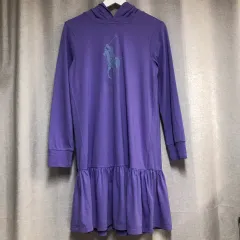 ポロラルフローレン パープル フード フリル ONE PIECE (ガールズ L)