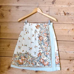 美品✨ アリスバーリー Aylesbury 東京スタイル ひざ丈スカート 巻きスカート ラップスカートタイト 花柄 ボタニカル 総柄 台形 小さめ