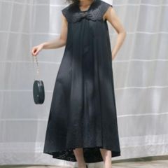 SNIDEL スナイデル パンチングレース2WAYワンピース ドレス ロングワンピース 付け襟 2way 刺繍 レース オーガニック ORGANICS ブラック 黒 サイズ0 レディース 夏 有明ガーデンrecollect店 23 No.580H