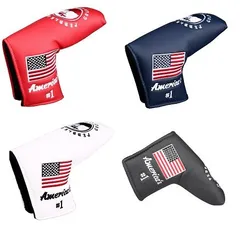 ピンタイプ パターカバー ヘッドカバー スコッティーキャメロン オデッセイに 適合 マジックテープ開閉式 アメリカ刺繍 ピンタイプ 樹柄 紺 白 赤 黒