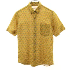 ビューティフルピープル 日本製 総柄 半袖 ボタンダウンシャツ 170 イエロー系 beautiful people キッズ 古着 【240508】